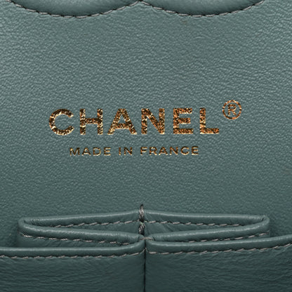 Chanel Iridescent Caviar Quilted Medium Double Flap Light Blue 6 of 12
