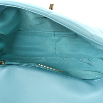 Chanel Lambskin Quilted Medium Chanel 19 Flap Light Blue 5 of 9