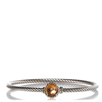 David Yurman Sterling Silver Citrine Chatelaine Bracelet Bangle 1 of 4