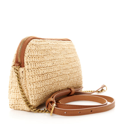 Saint Laurent Raffia Calfskin Gaby Crossbody Bag Natural Brick 3 of 10