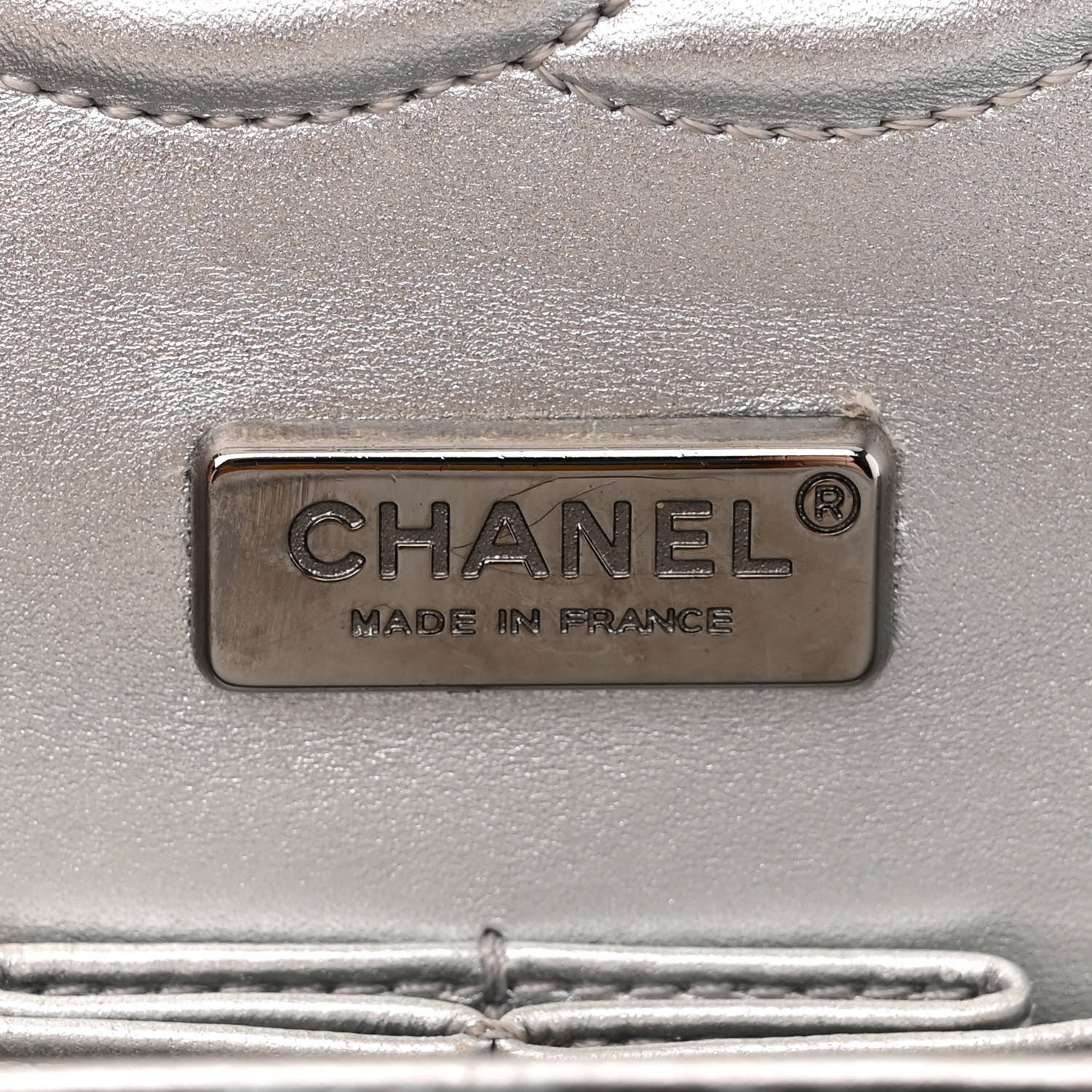 Chanel Metallic Snakeskin Medium Double Flap Blue 5 of 14