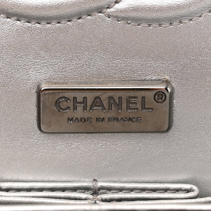 Chanel Metallic Snakeskin Medium Double Flap Blue 5 of 14