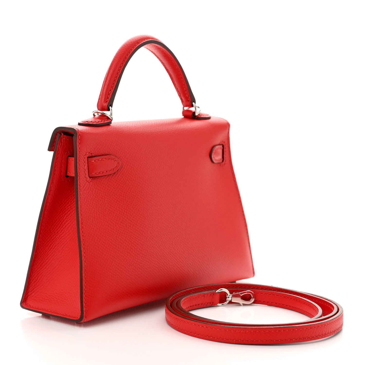 Hermes Epsom Mini Kelly Sellier 20 Rouge de Coeur 3 of 11