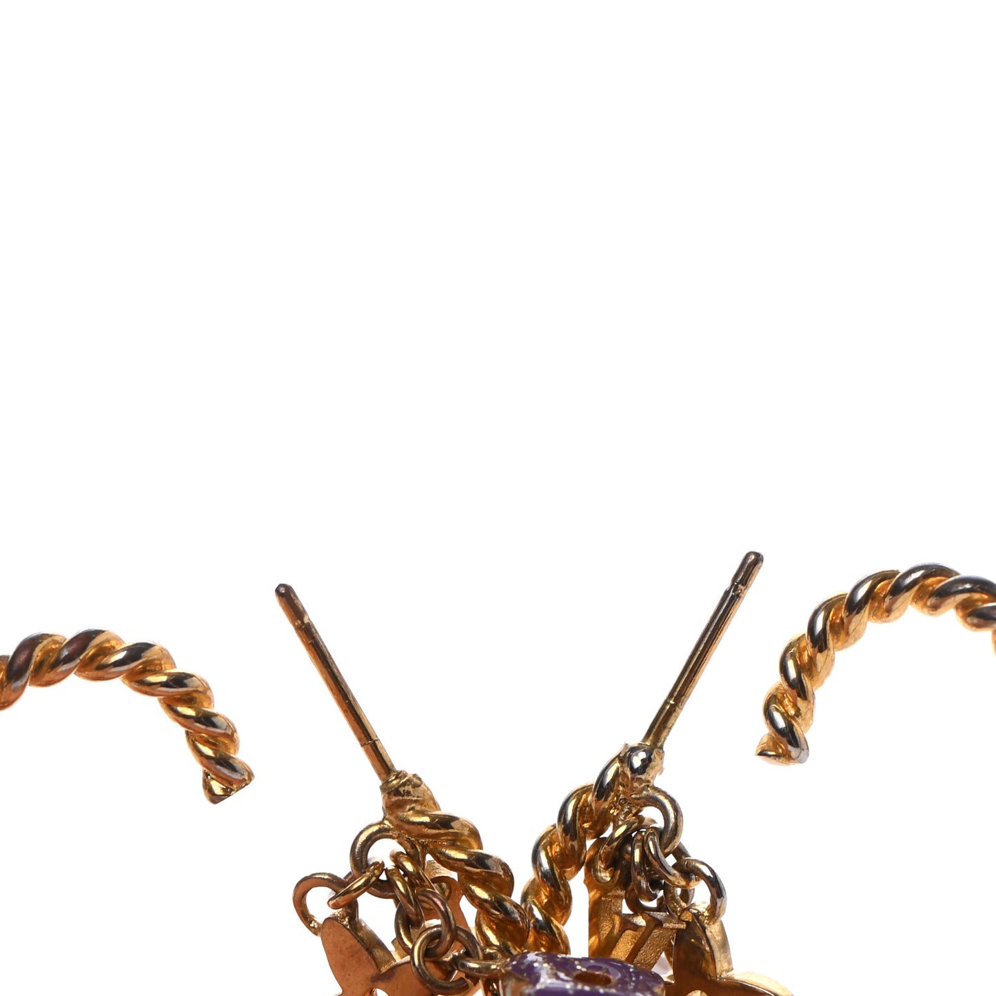 Sweet Monogram In My Heart Hoop Earrings Gold
