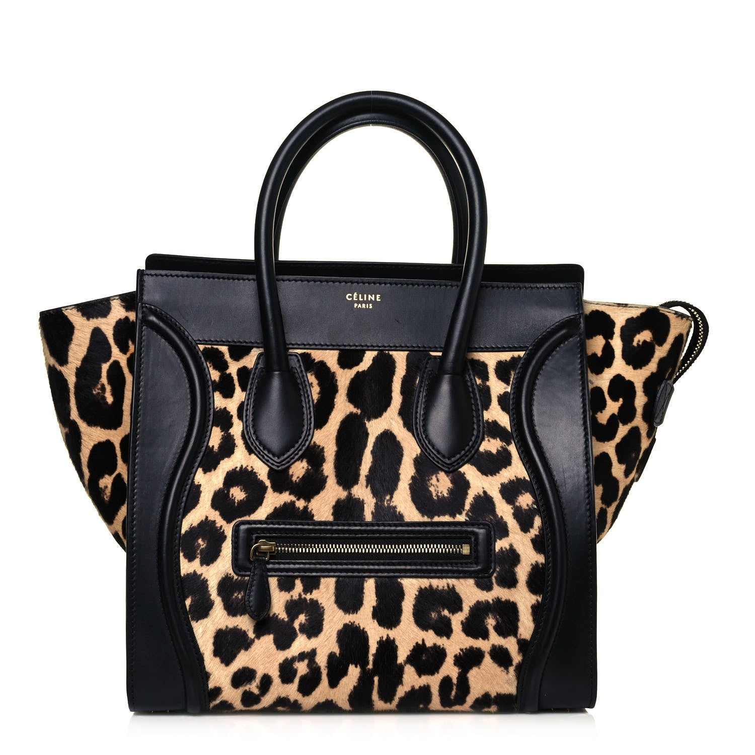 Celine Leopard Pony Hair Mini Luggage Brown 1 of 11