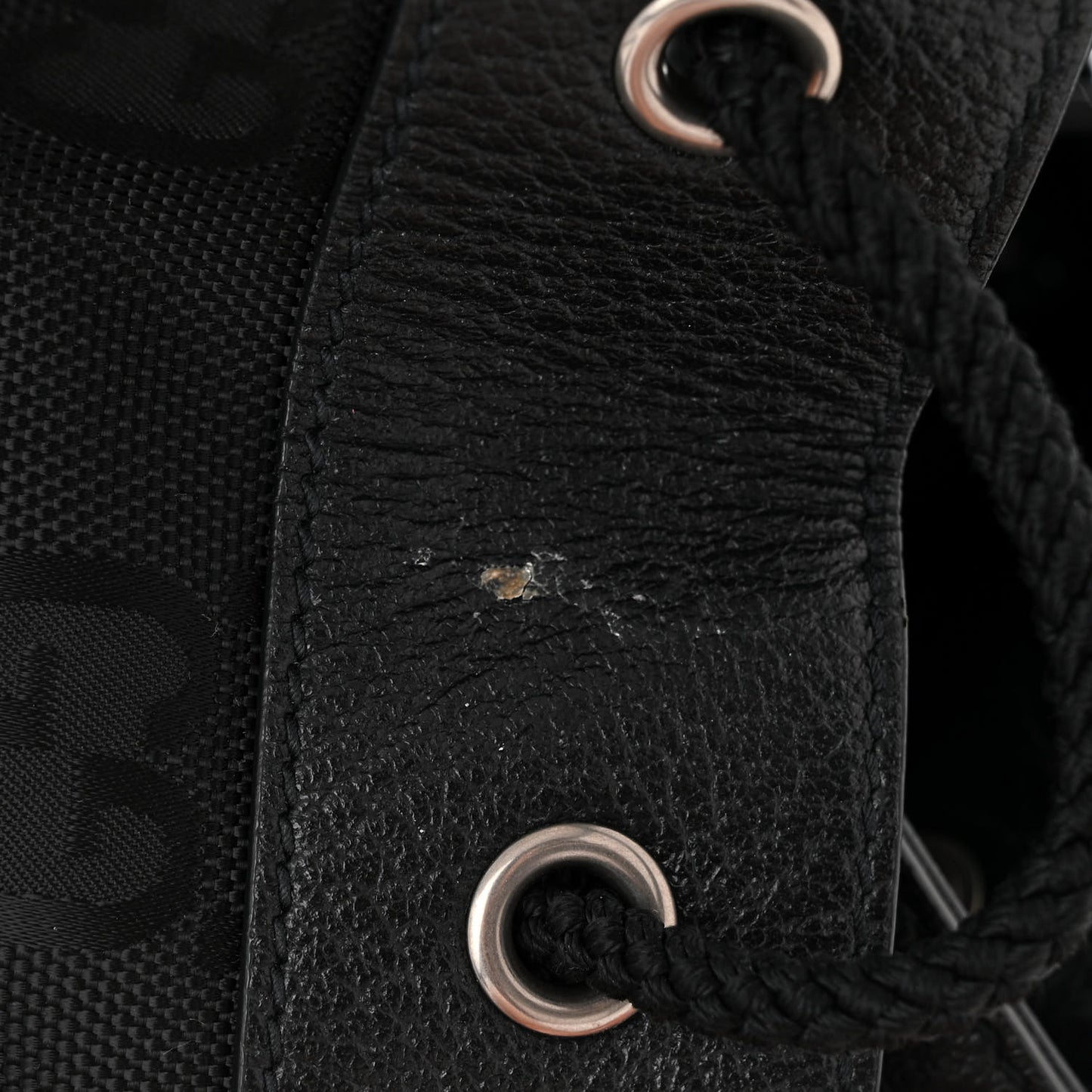 Econyl Nylon Monogram Off The Grid Drawstring Bucket Backpack Black