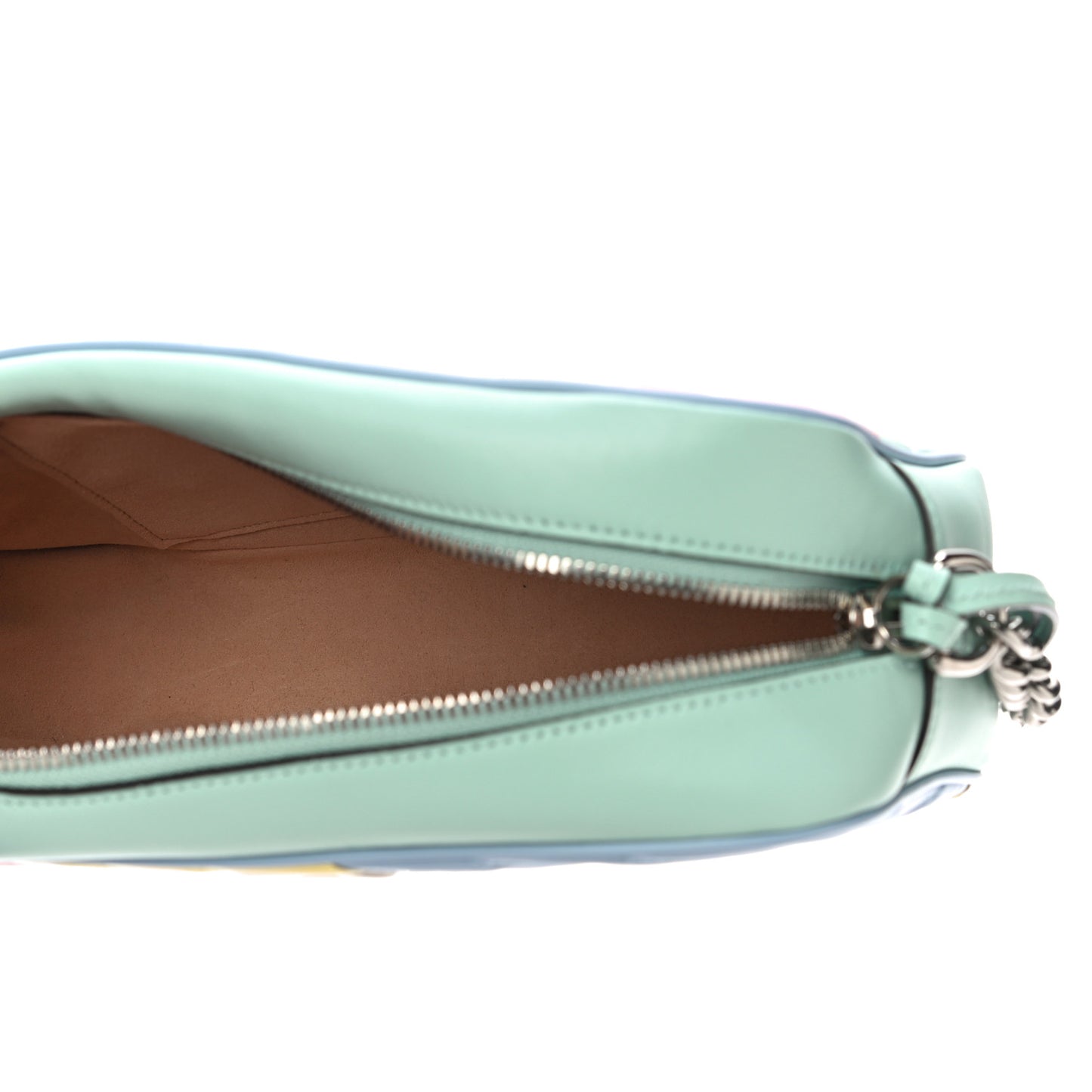 Calfskin Matelasse Diagonal Small GG Marmont Chain Shoulder Bag Multicolor Pastel