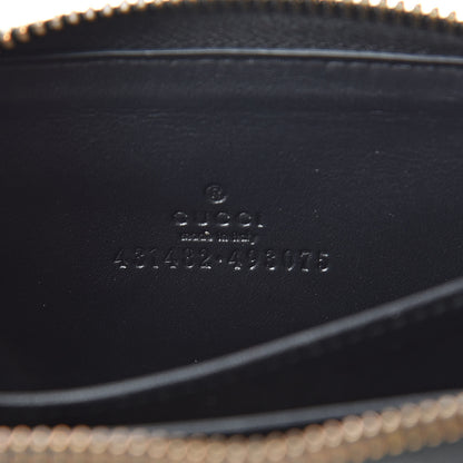 Gucci GG Supreme Monogram Pearl Zip Around Card Case Black 6 of 10
