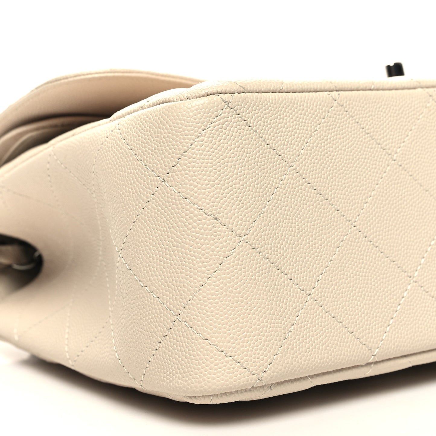 Caviar Quilted Jumbo Double Flap Ivory
