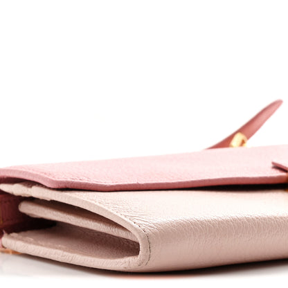 Miu Miu Goatskin Madras Bicolor Wallet On Chain Rosa Gemma 10 of 11