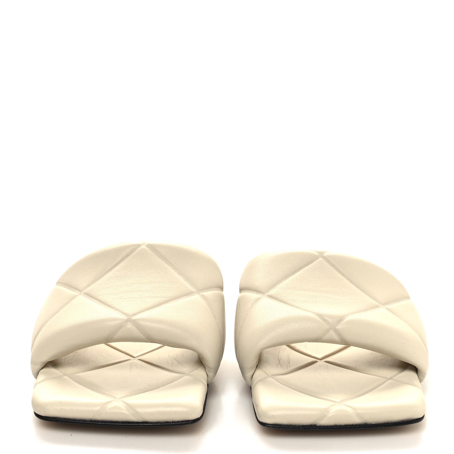 Nappa Quilted Rubber Lido Flat Sandals 36.5 Sea Salt