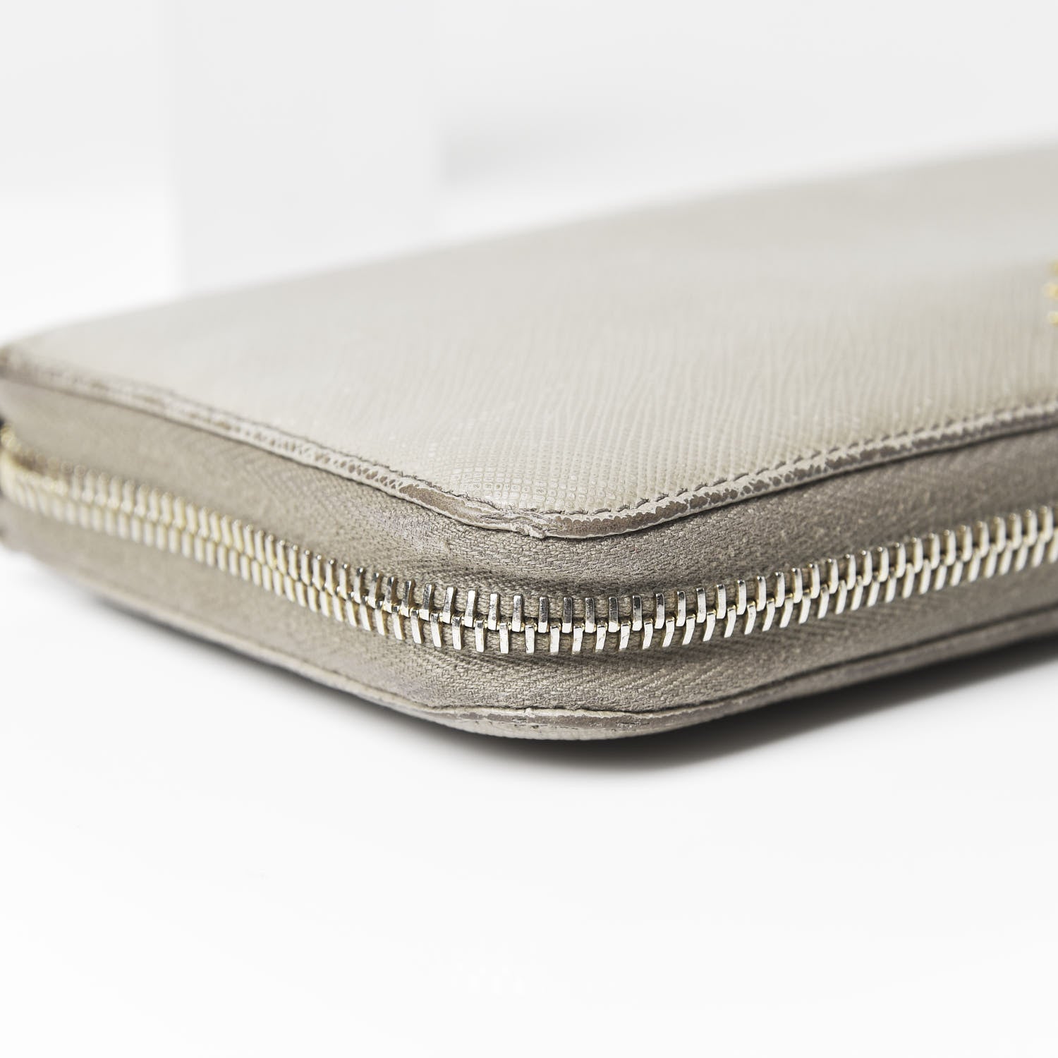 Prada Saffiano Metal Zip Around Wallet Argilla 15 of 20