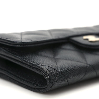 Chanel Caviar Quilted Medium Gusset Flap Wallet Black 8 of 10