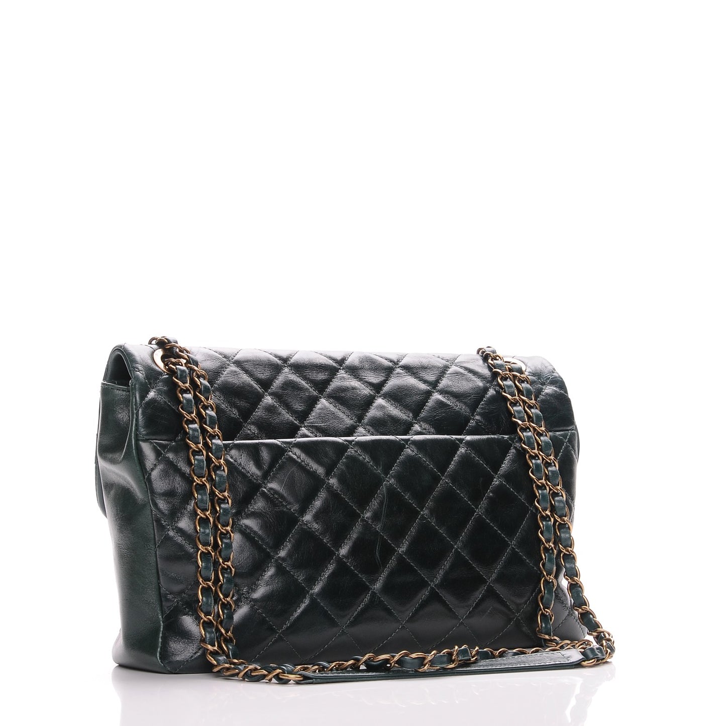 Calfskin Python Large Urban Mix Flap Dark Green
