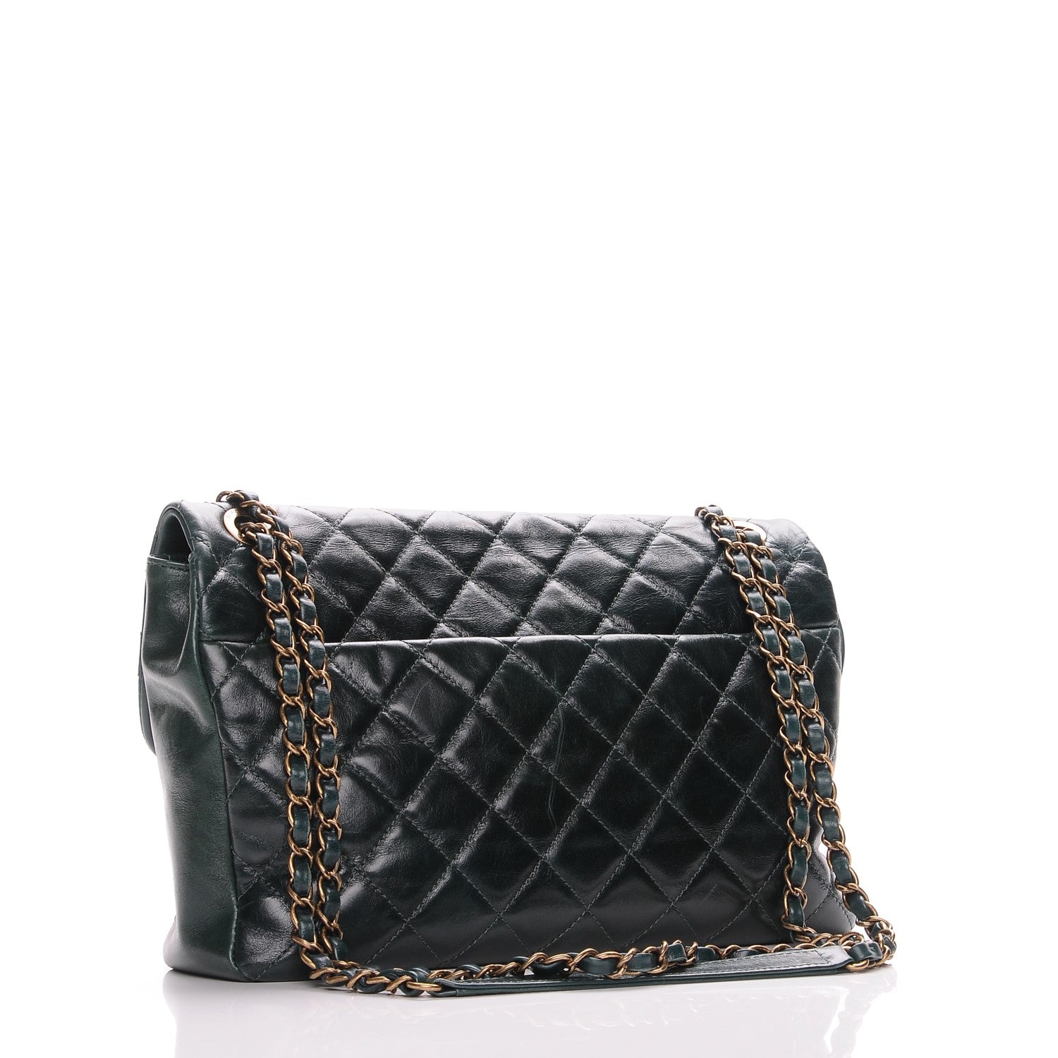 Chanel Calfskin Python Large Urban Mix Flap Dark Green 4 of 12
