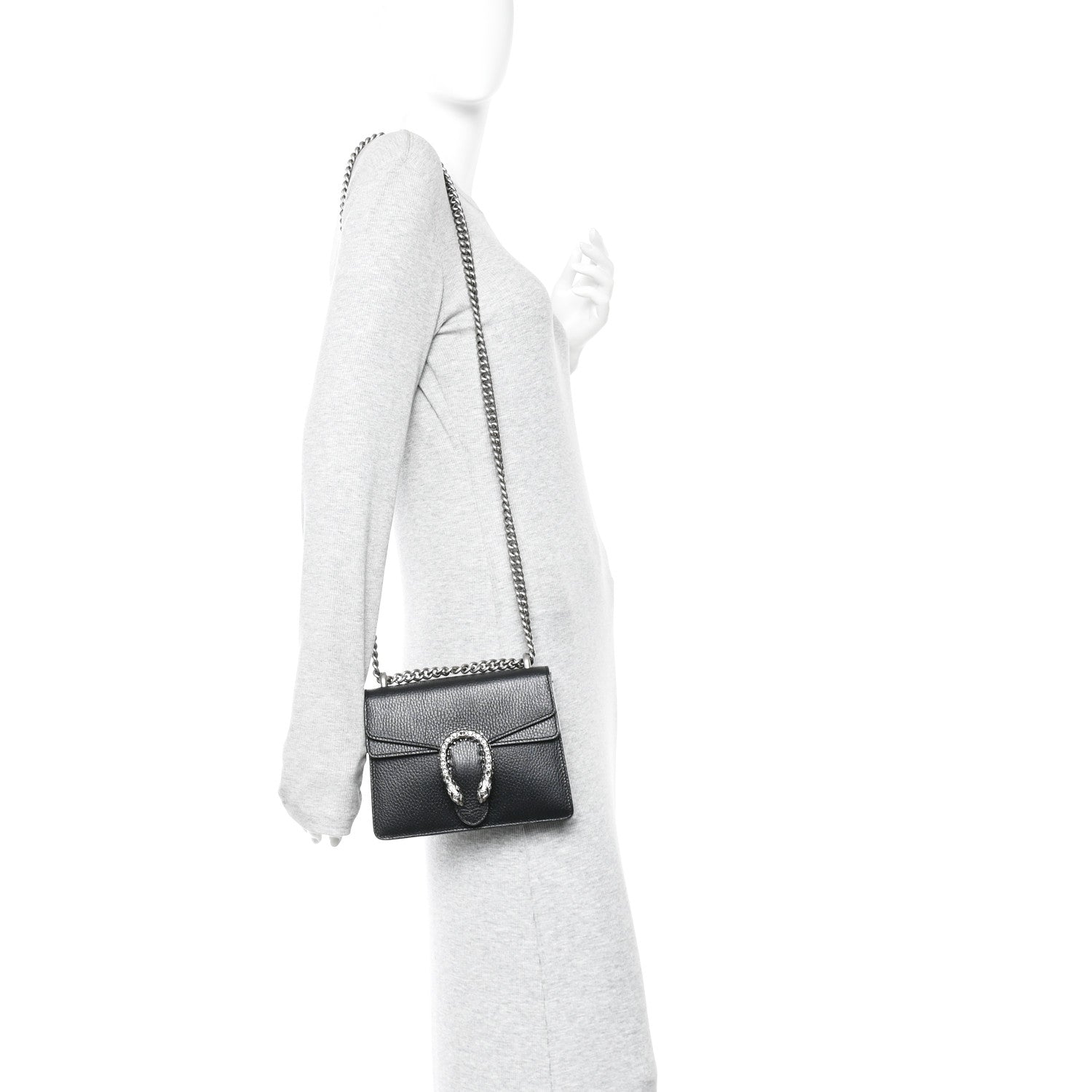 Gucci Calfskin Mini Dionysus Shoulder Bag Black 2 of 14