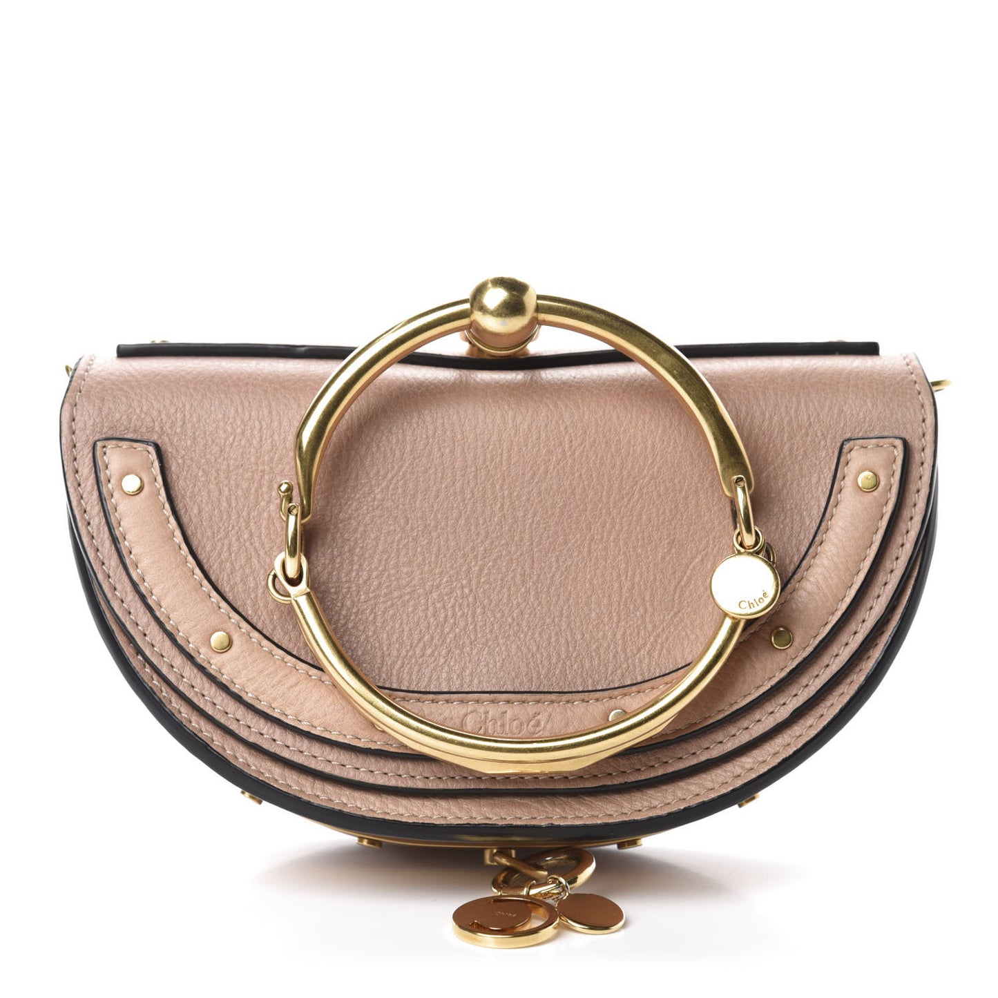 Calfskin Small Nile Bracelet Minaudiere Bag Biscotti Beige