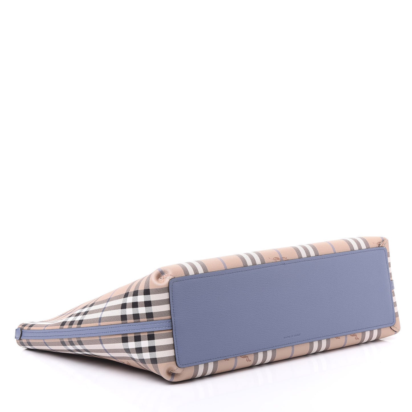 Calfskin Haymarket Check Medium Reversible Tote Slate Blue