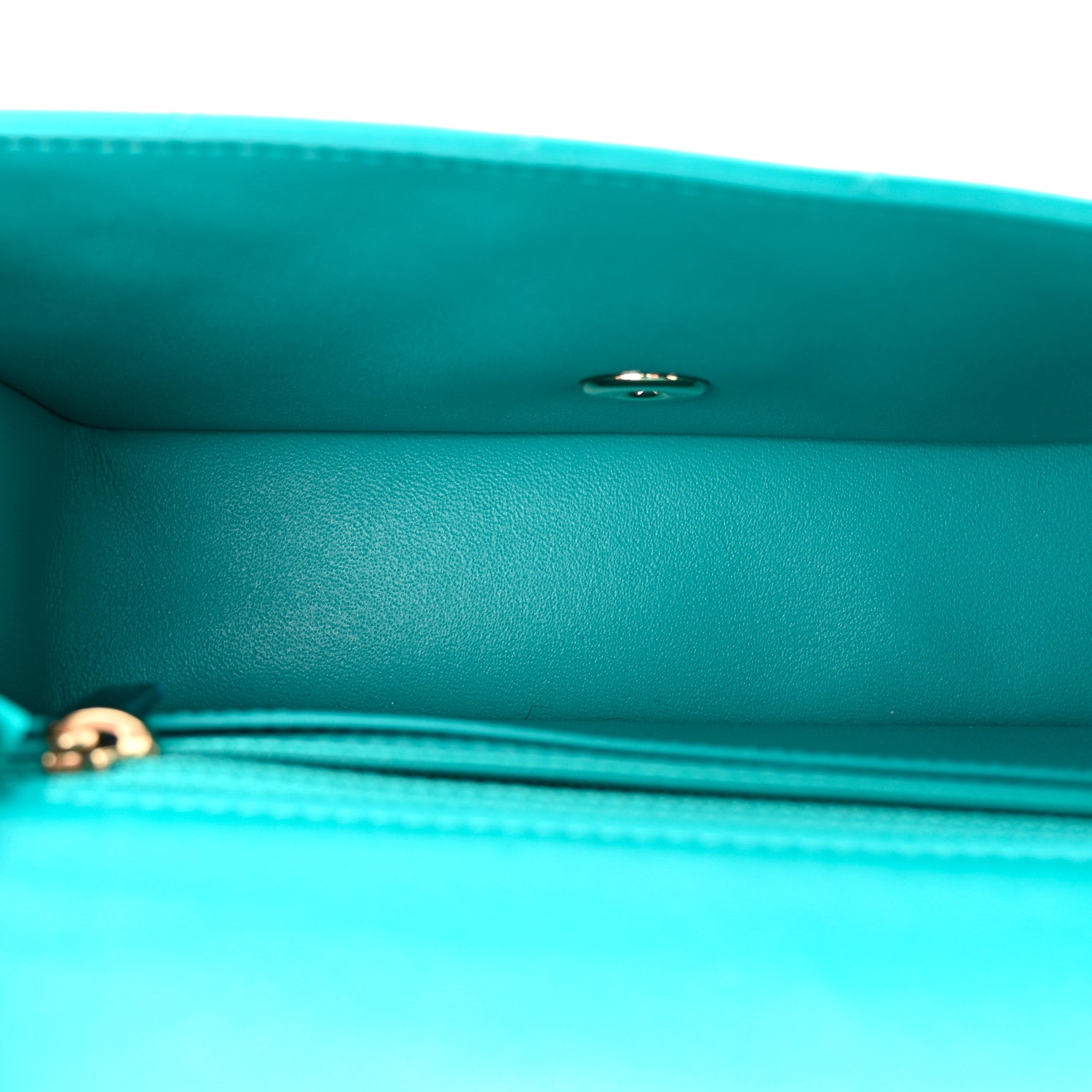 Chanel Lambskin Quilted Mini Rectangular Flap Turquoise 5 of 10