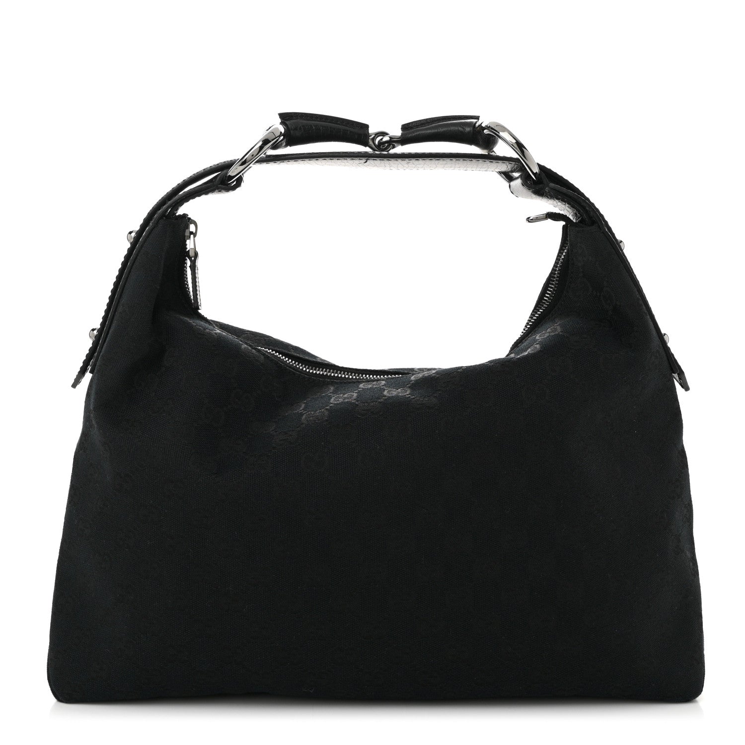 Gucci Monogram Medium Horsebit Chain Hobo Black 2 of 19