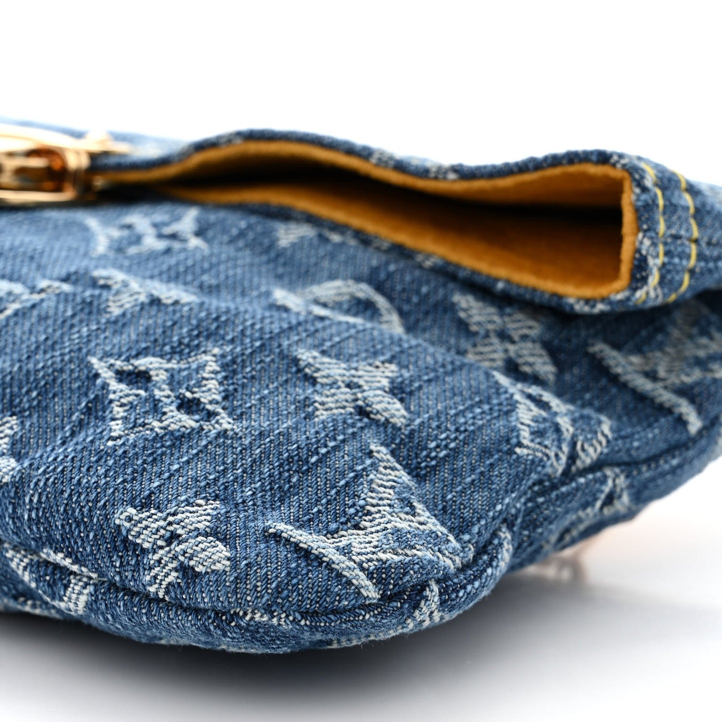 Monogram Denim Pochette Plat Clutch Blue