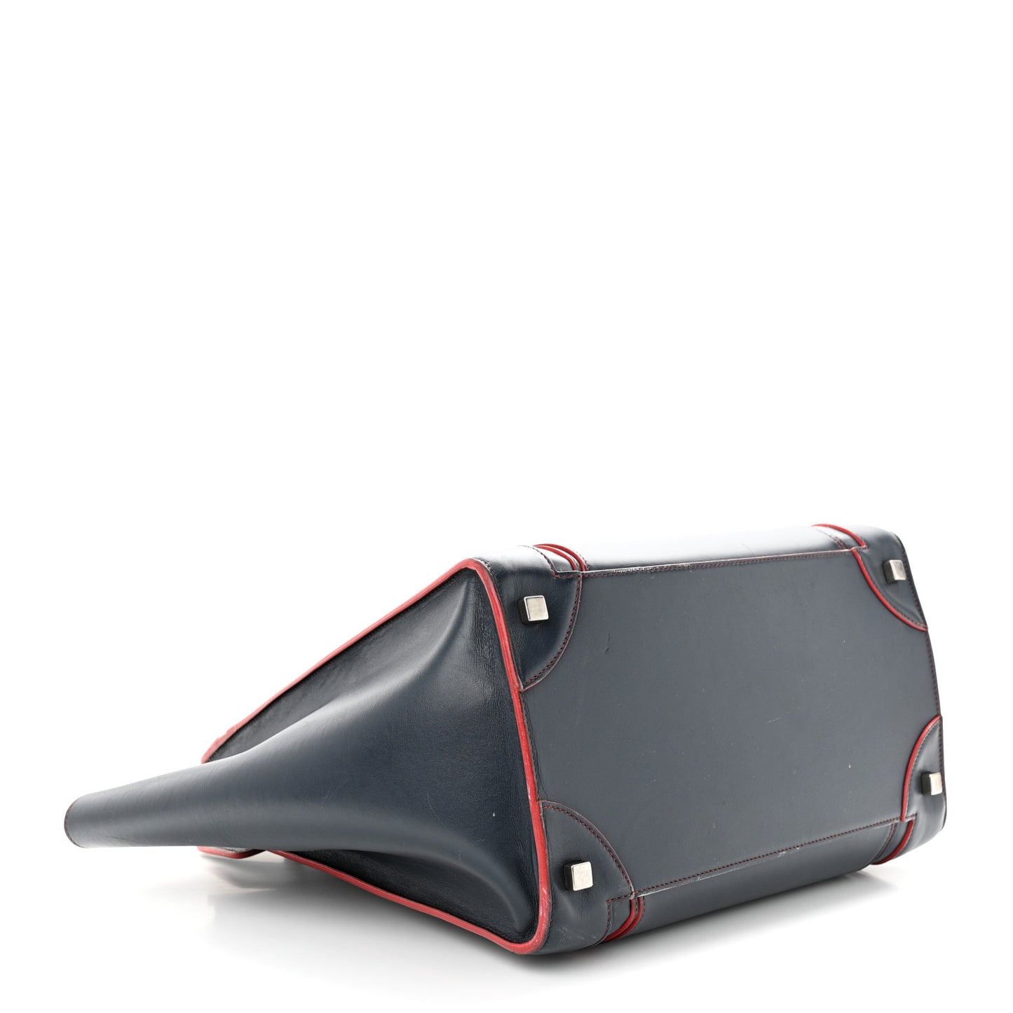 Satin Debossed Calfskin Mini Luggage Navy Blue