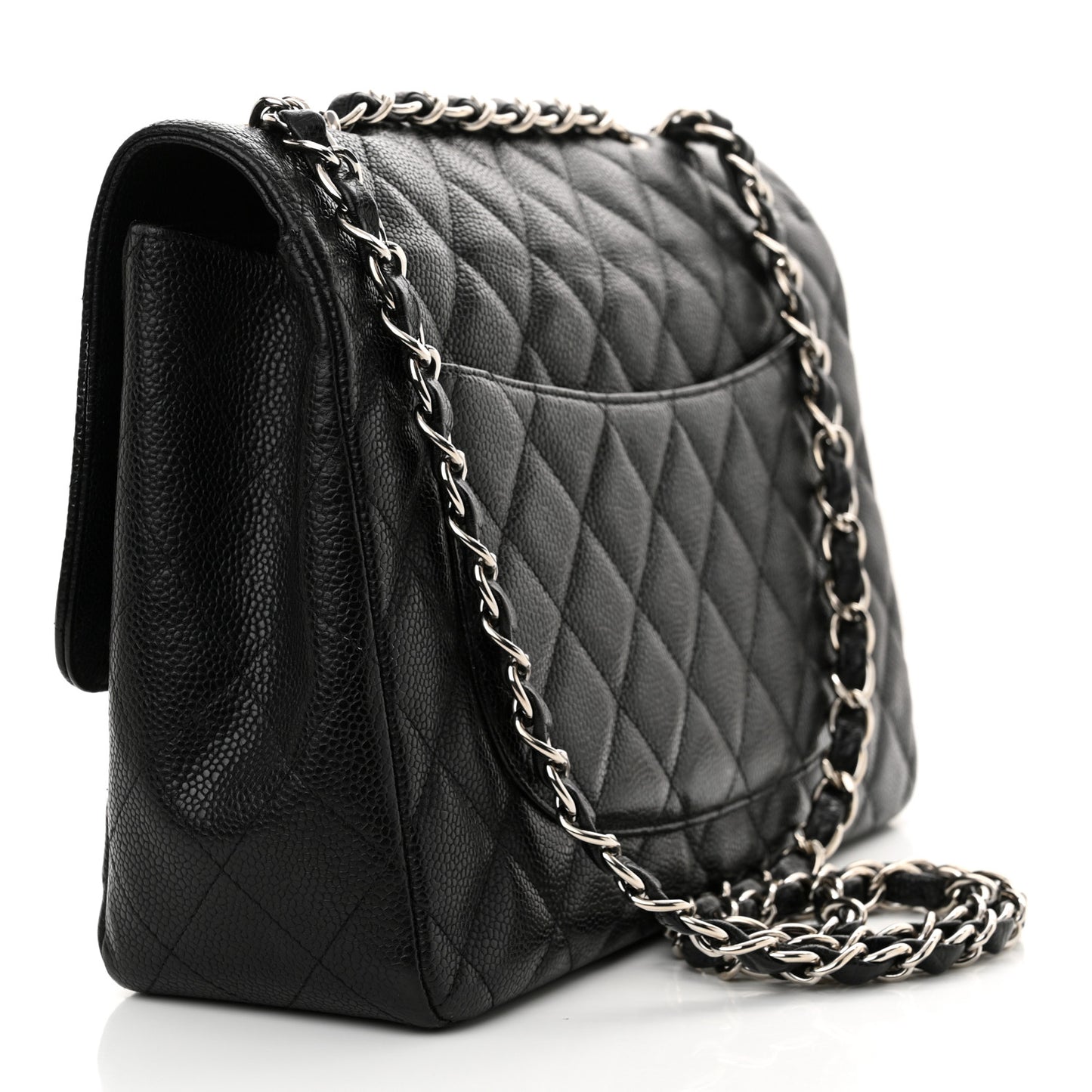 Caviar Quilted Jumbo Single Flap Black
