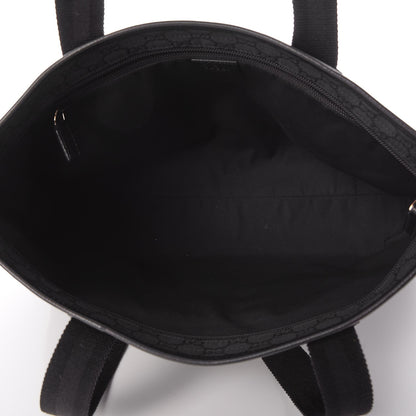 Gucci Nylon Monogram Calfskin Large Tote Bag Black 5 of 7