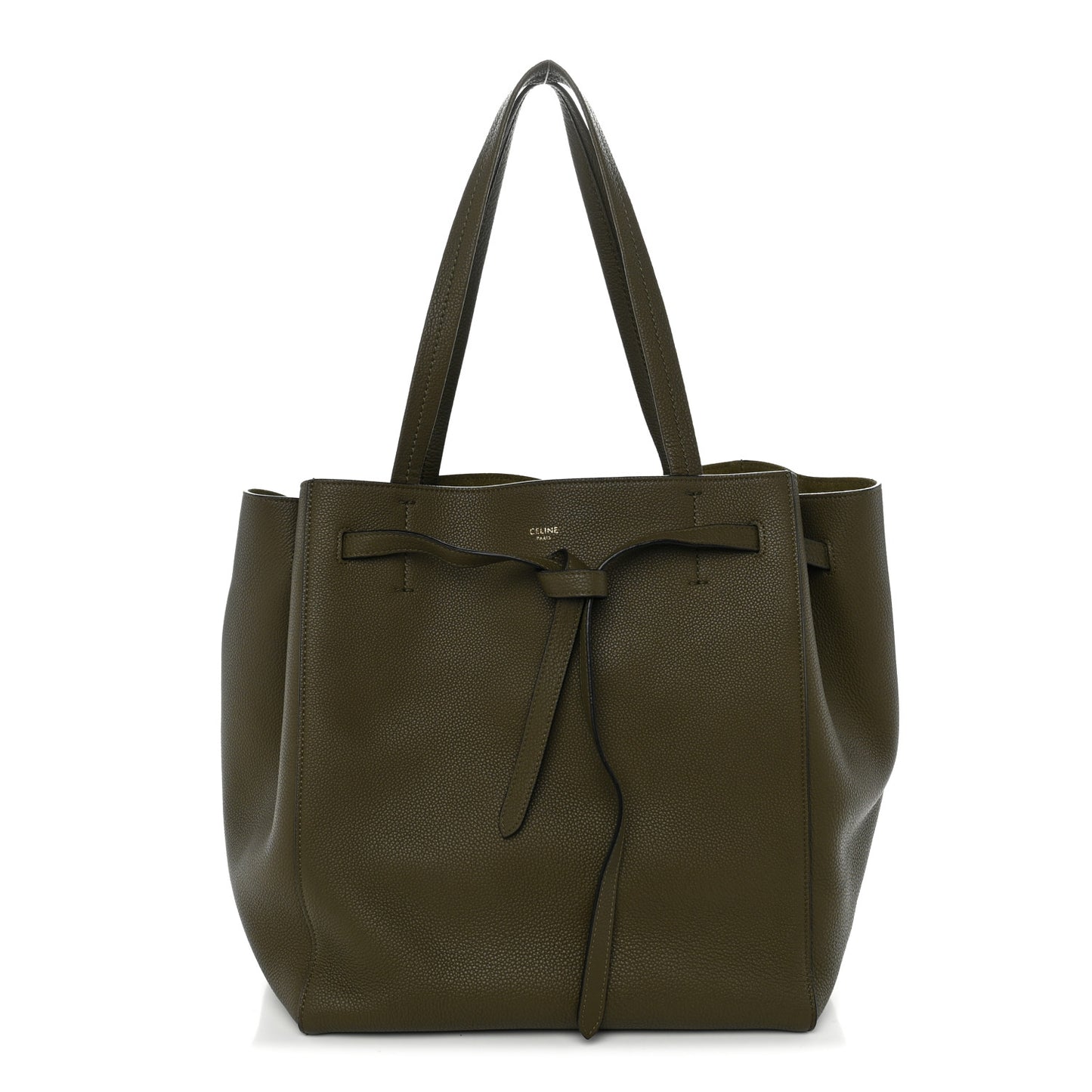 Soft Grained Calfskin Small Belt Cabas Phantom Khaki