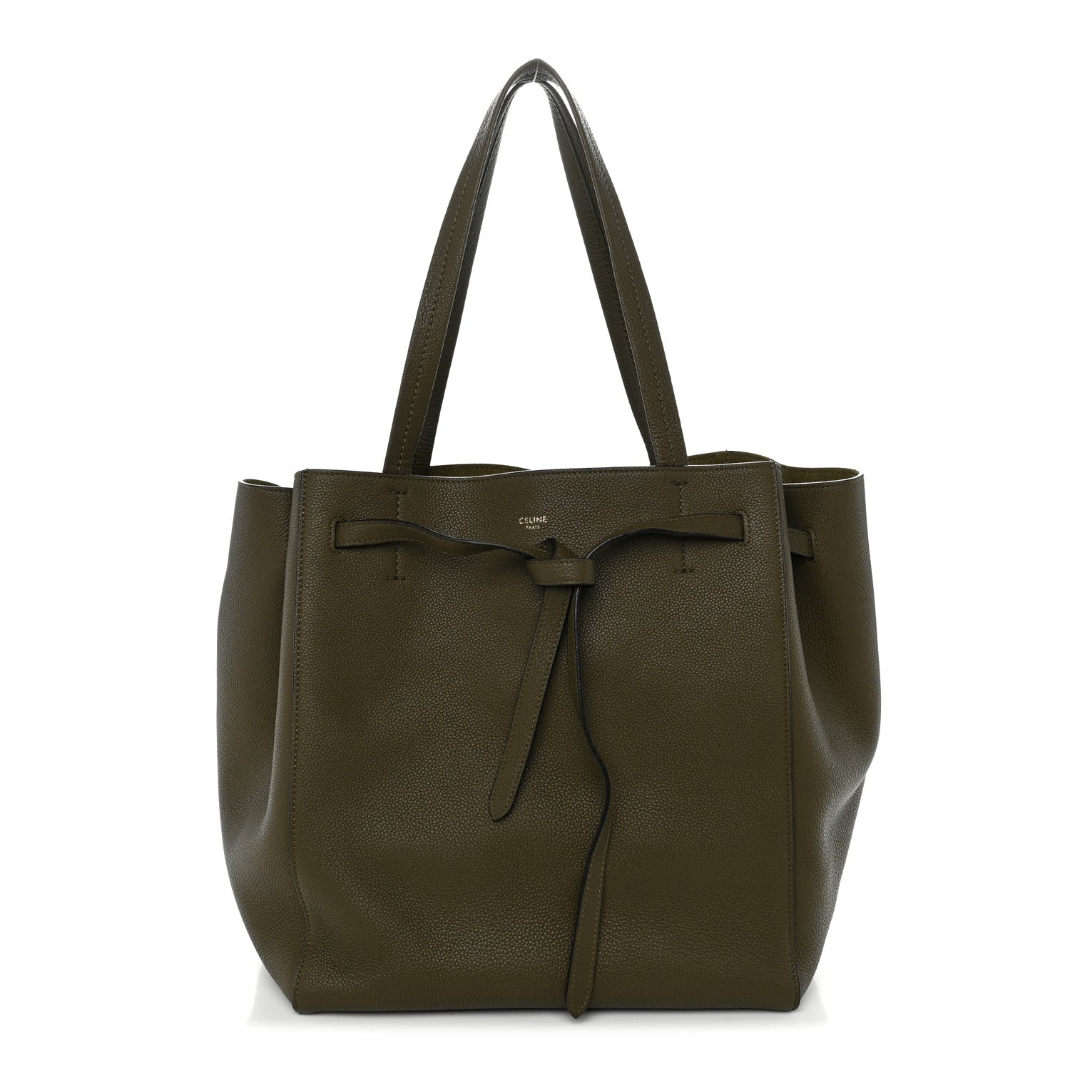 Celine Soft Grained Calfskin Small Belt Cabas Phantom Khaki 1 of 10