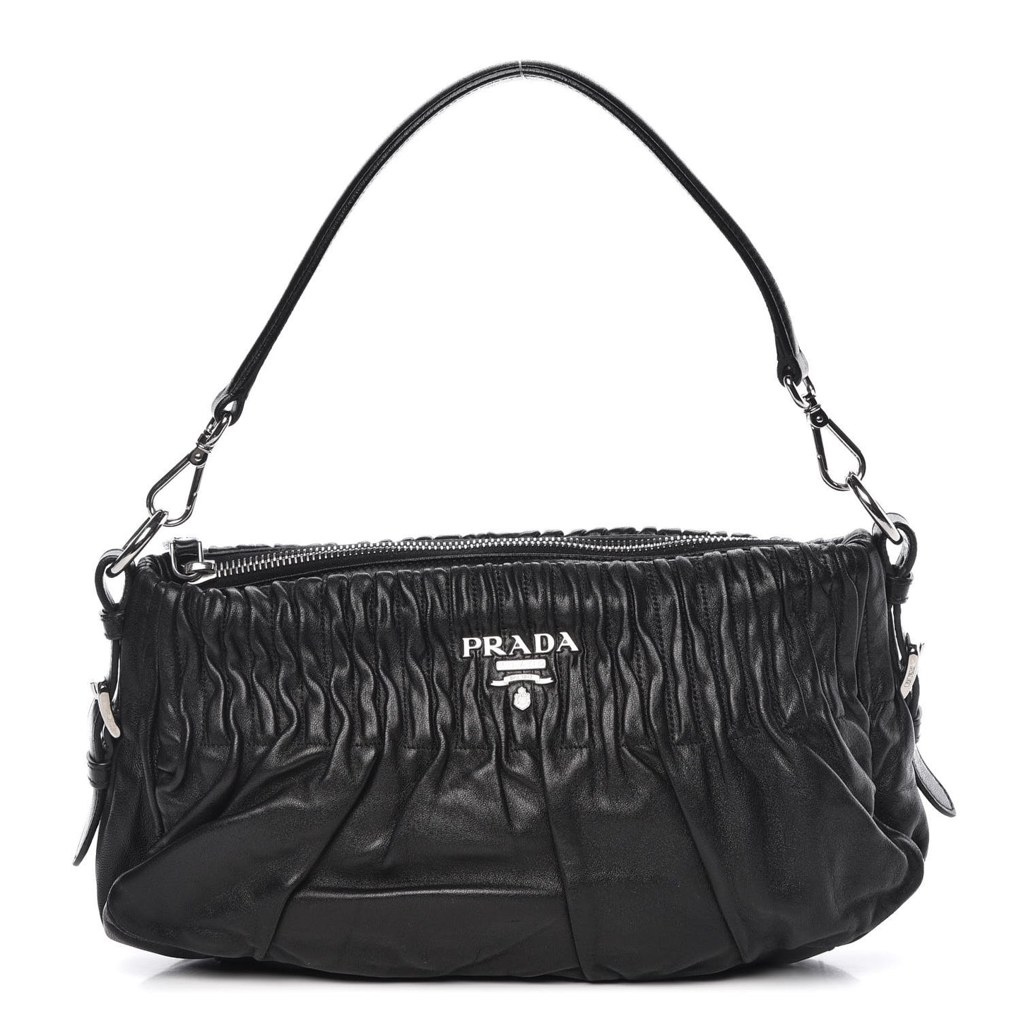 Nappa Drapes Shoulder Bag Nero Black