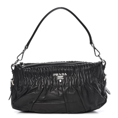 Prada Nappa Drapes Shoulder Bag Nero Black 1 of 9