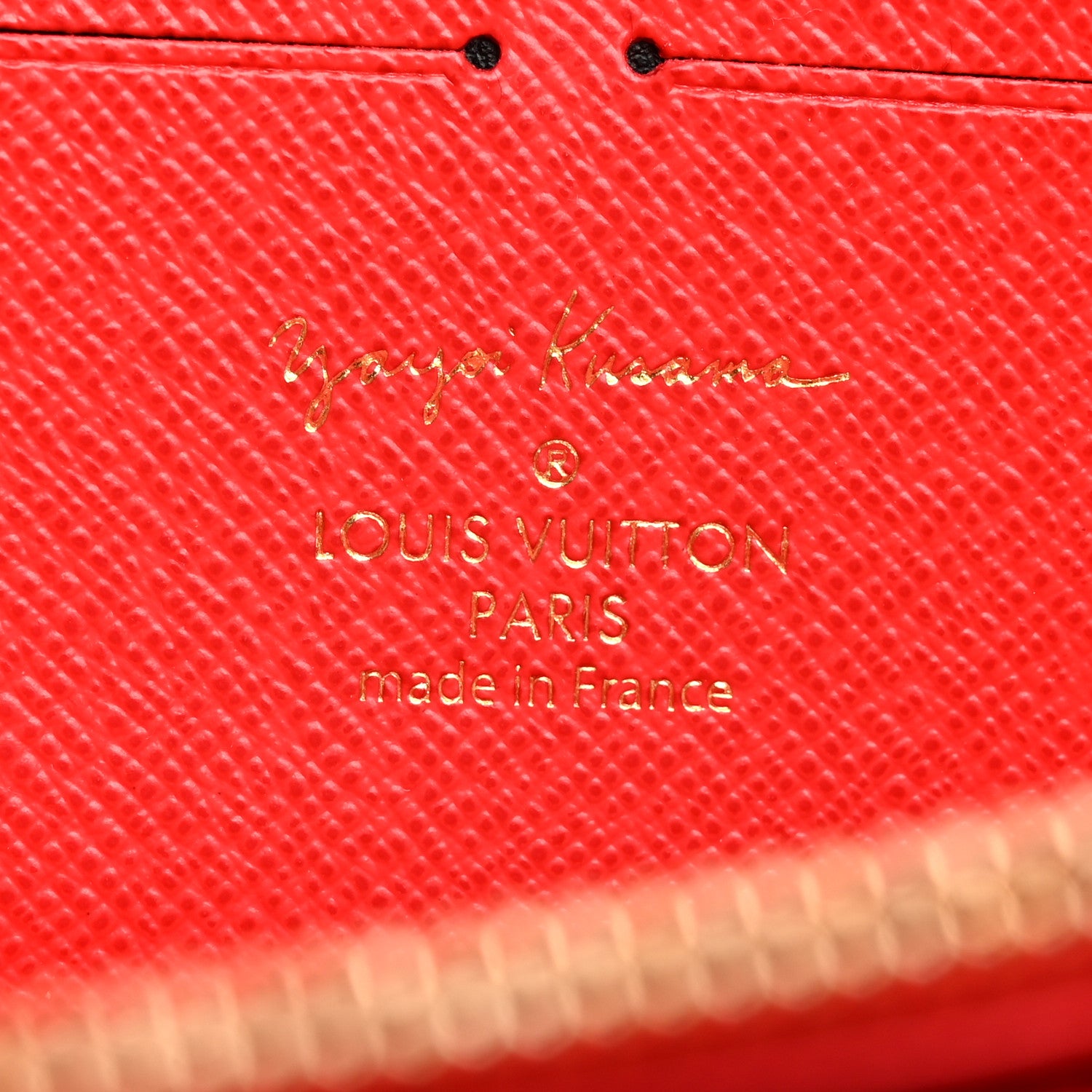 Louis Vuitton Monogram Kusama Pumpkin Dots Zippy Wallet Red 6 of 8