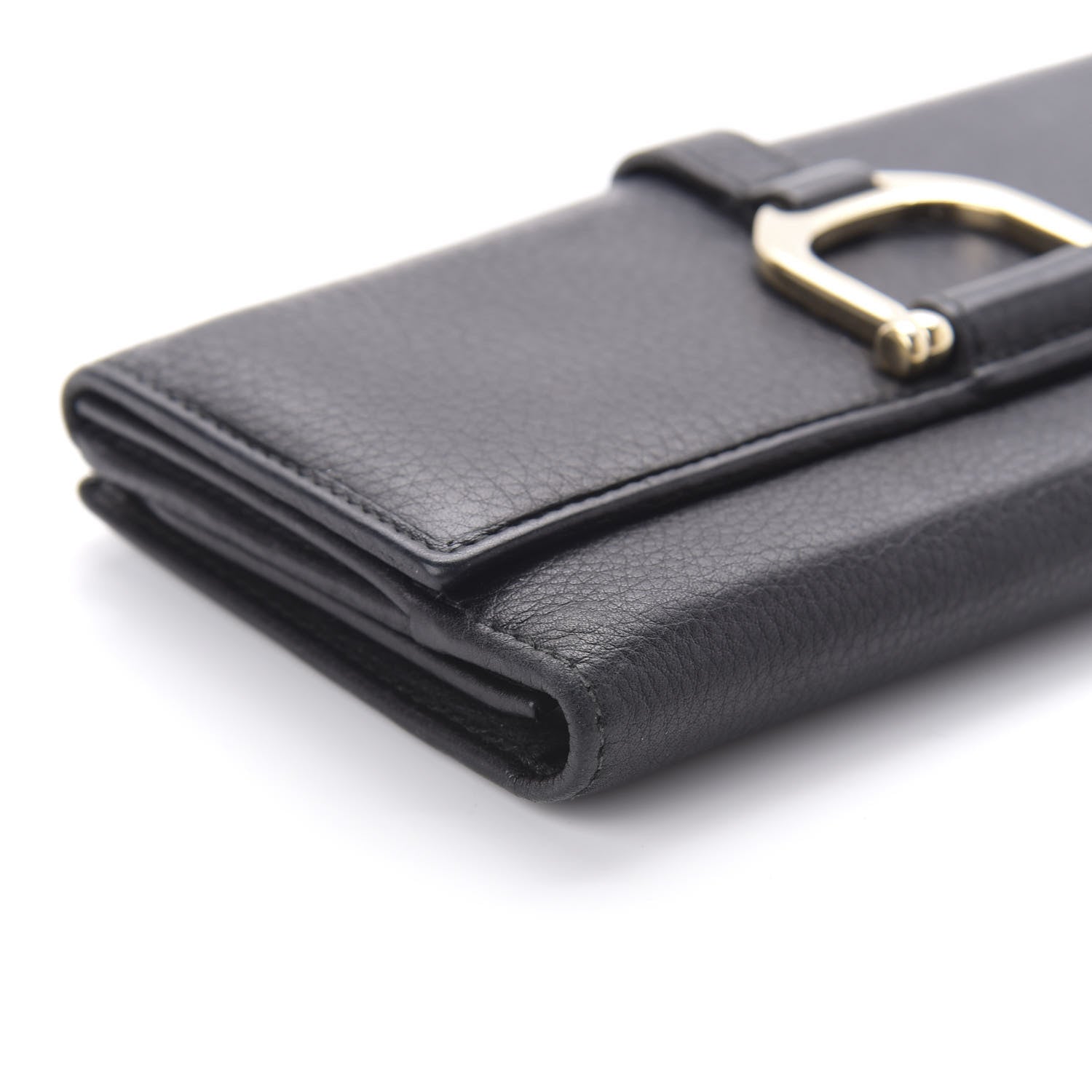 Gucci Calfskin Stirrup Continental Wallet Black 6 of 10