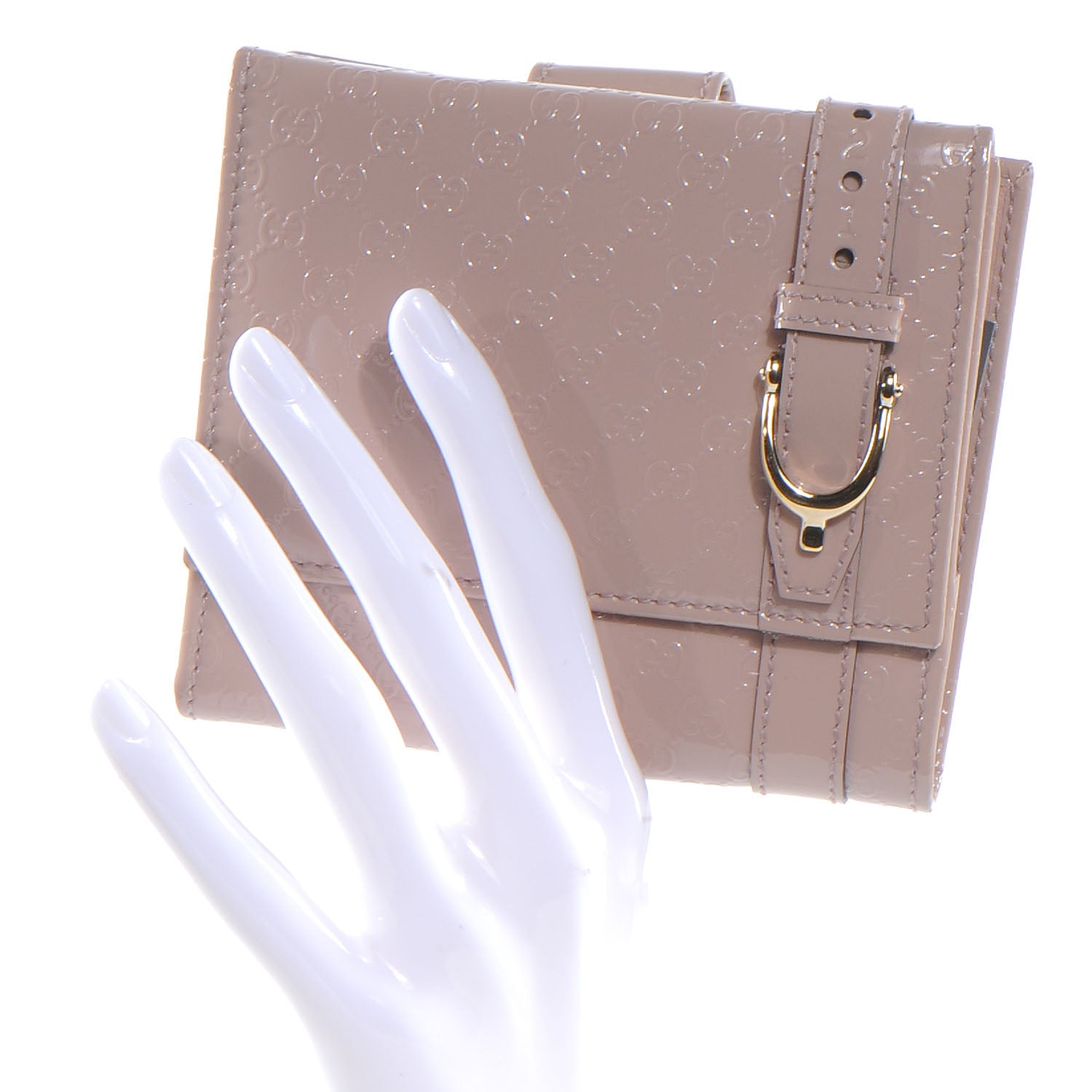 Gucci Patent Microguccissima Nice French Flap Wallet Dark Cipria 2 of 8