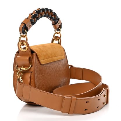 Chloe Calfskin Suede Small Braided Tess Bag Autumnal Brown 3 of 8