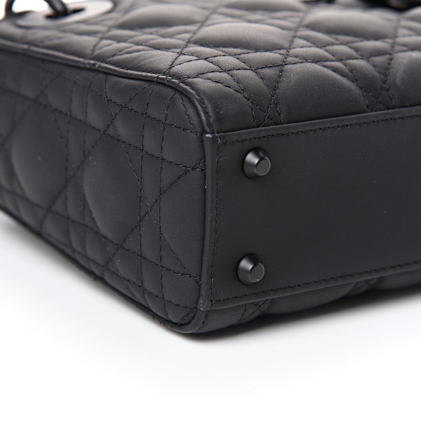 Ultra Matte Calfskin Cannage Mini Lady Dior Black