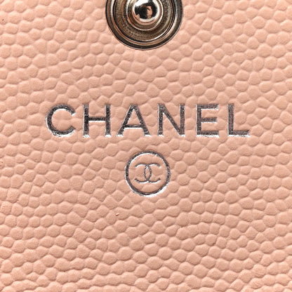 Chanel Caviar Quilted Chain CC Flap Card Holder Light Pink 5 of 9