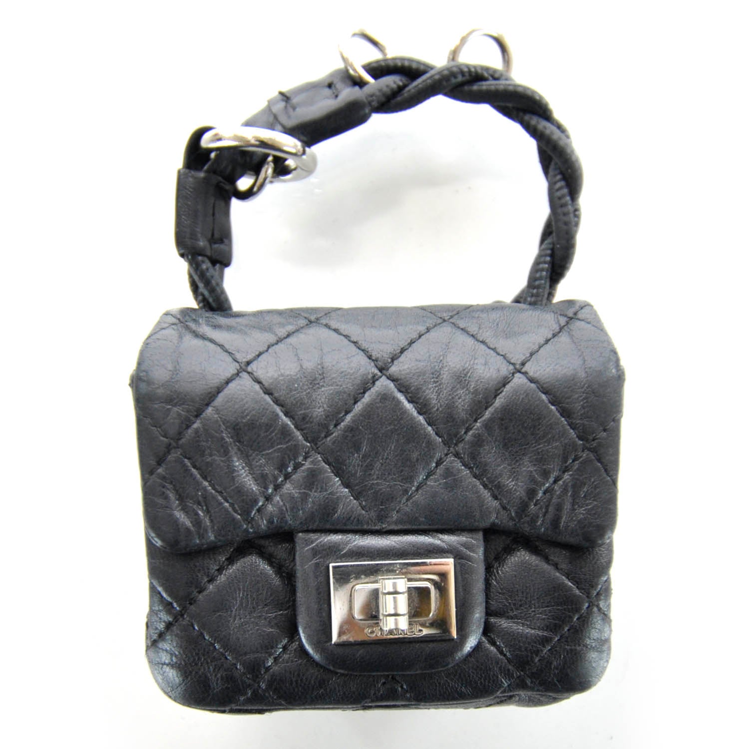 Chanel Quilted Leather 2.55 Ankle Wrist Bag Black 1 of 6