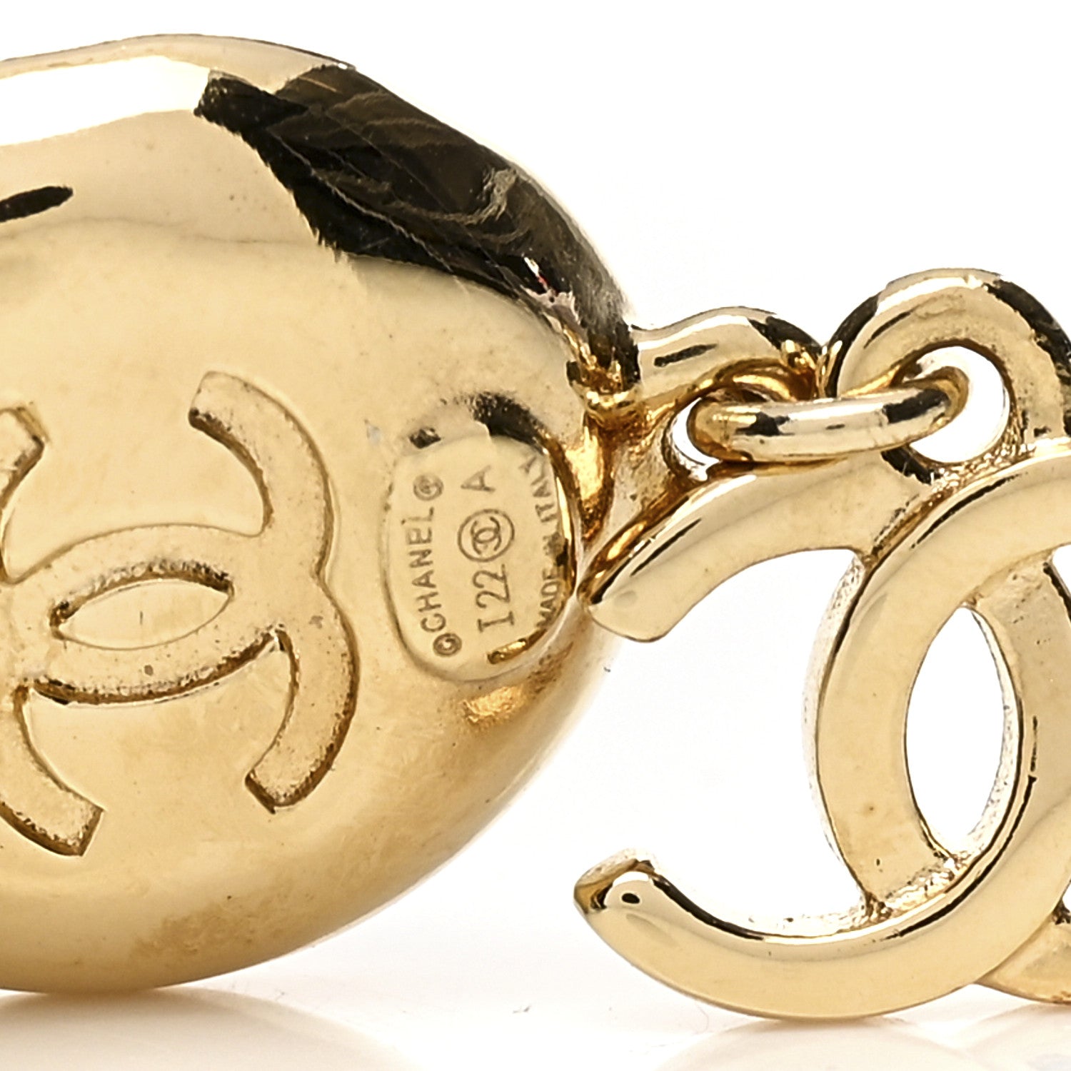 Chanel Metal Lambskin Camellia CC Drop Earrings Gold Black 4 of 4