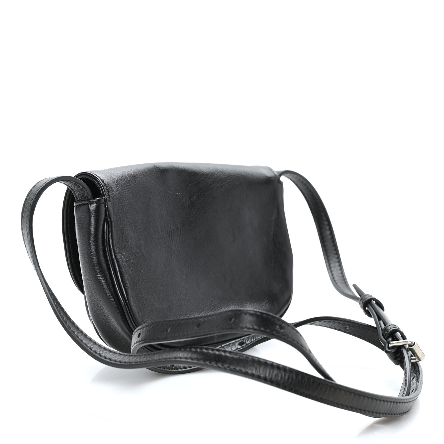 Balenciaga Calfskin Soft B Round Crossbody Bag XS Black 2 of 7