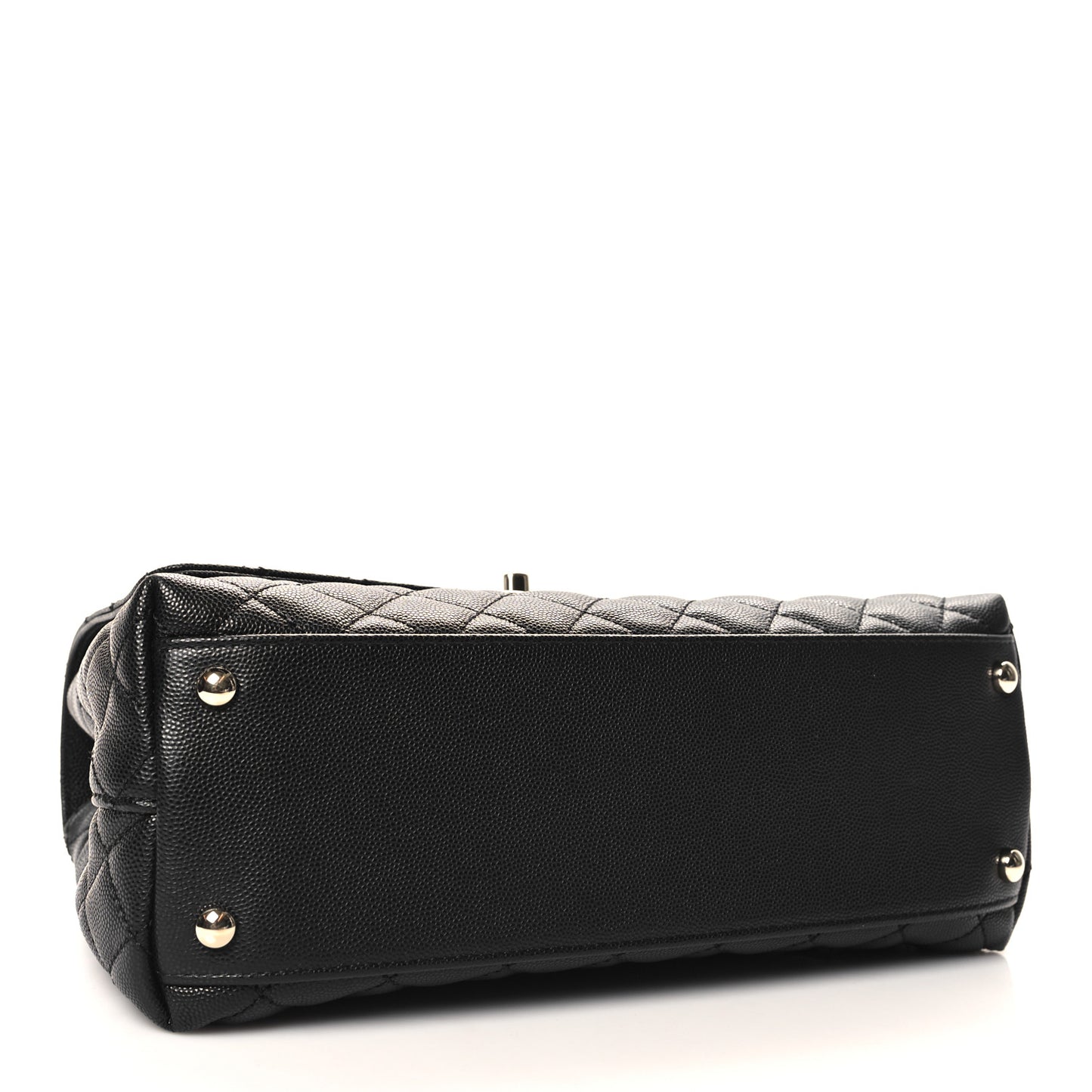 Caviar Quilted Small Coco Handle Flap Black