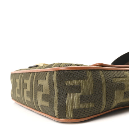 Fendi Canvas Vitello King FF Embroidered Baguette Amazzonia Cuoio 10 of 10