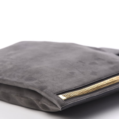 Tom Ford Suede Large Alix Padlock Zip Shoulder Bag Dark Grey 8 of 10