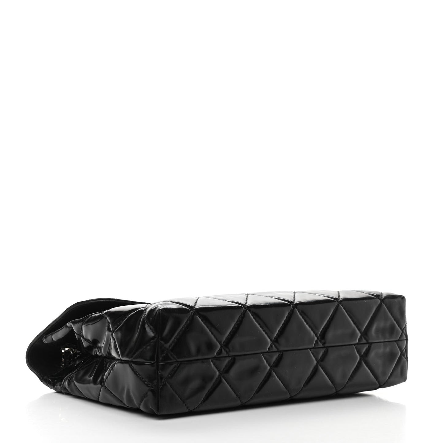 Vinyl Quilted In the Business Flap Bag Black