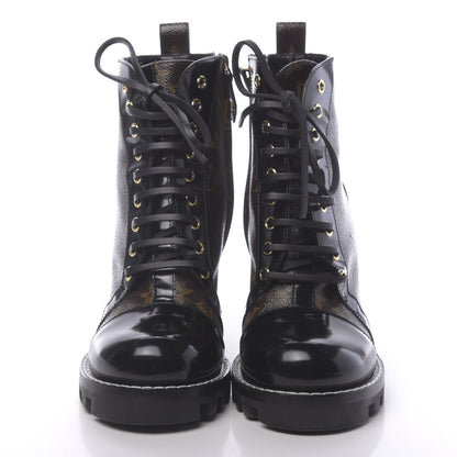 Louis Vuitton Patent Calfskin Monogram Star Trail Ankle Boots 39 Black 2 of 9