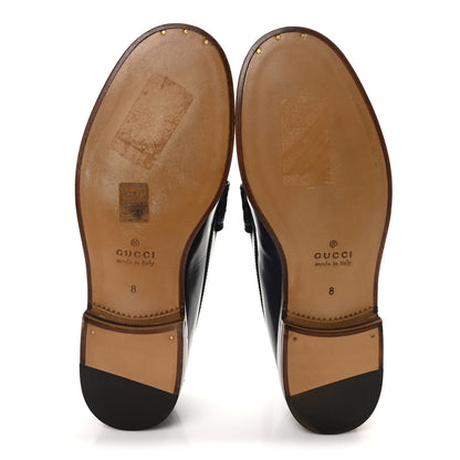 Gucci Calfskin Mens Interlocking G Millennial Ribot Loafers 8 Blue Agata 6 of 10