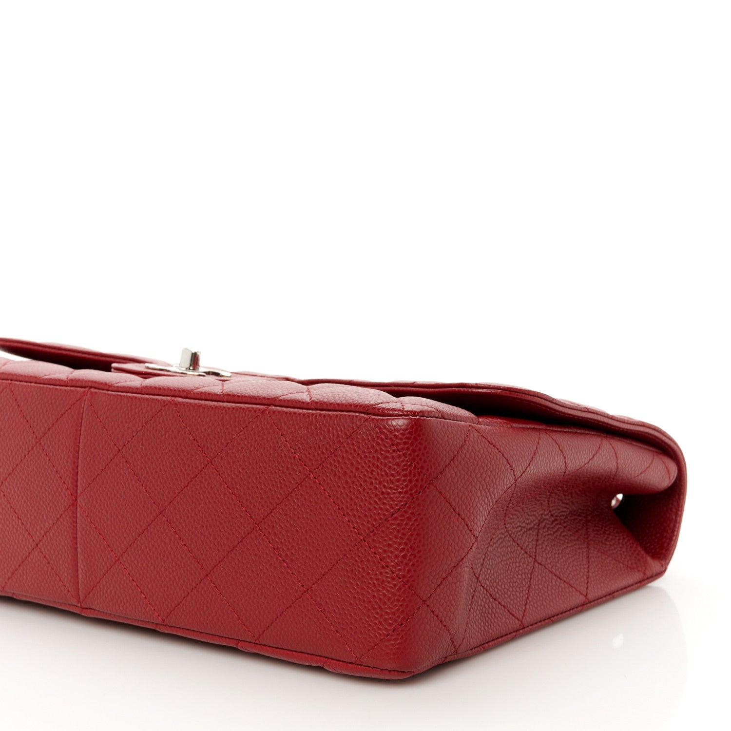 Chanel Caviar Quilted Jumbo Single Flap Red 11 of 11