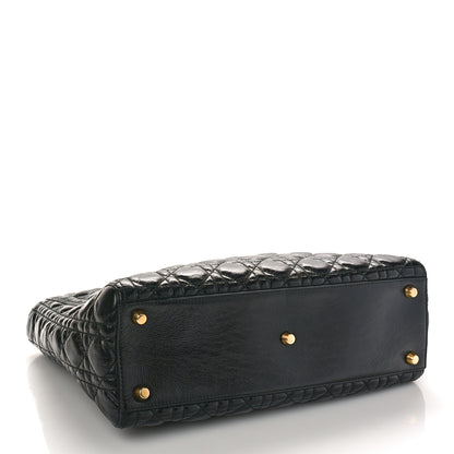 Christian Dior Grained Calfskin Cannage Large Supple Lady Dior Black 4 of 9