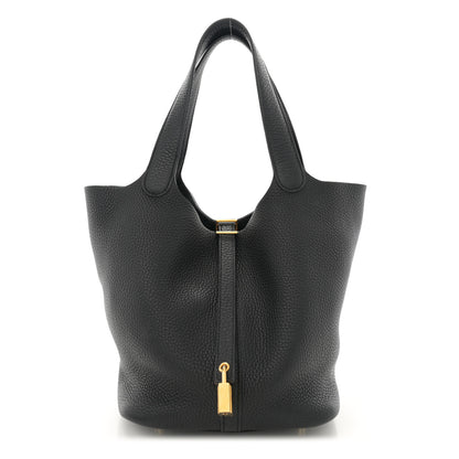 Hermes Taurillon Clemence Picotin Lock 22 MM Black 1 of 11